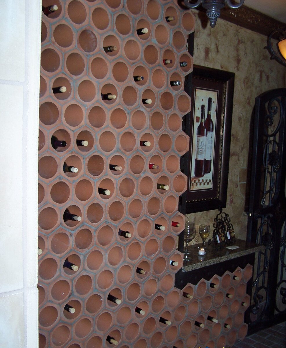 Terracotta pipes outlet for wine storage